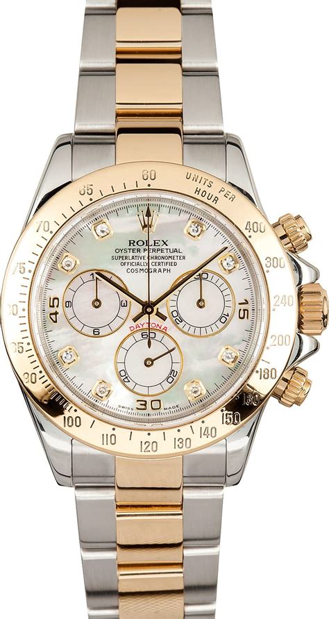 rolex daytona mother of pearl yellow gold|Rolex cosmograph daytona with diamonds.